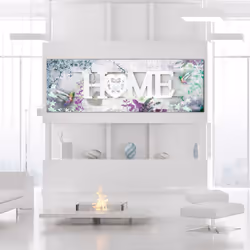 Tableau Fleurs Home and Hummingbirds (1 Part) Green Narrow - PD11379-150-50