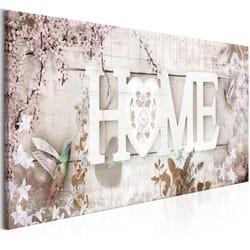 Tableau Fleurs Home and Hummingbirds (1 Part) Beige Narrow - PD11380-150-50