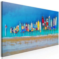 Tableau Colourful Boats (1 Part) Narrow - PD10213-150-50