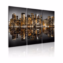 Planete Discount PD12264-60-40, New York, Noir, Gris, Orange, Panneaux MDF, 600 mm, 20 mm, 400 mm