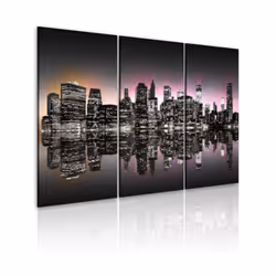 Planete Discount PD12265-60-40, New York, Noir, Gris, Orange, Rose, Panneaux MDF, 600 mm, 20 mm, 400 mm