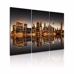 Planete Discount PD12266-120-80, New York, Noir, Gris, Orange, Panneaux MDF, 1200 mm, 20 mm, 800 mm