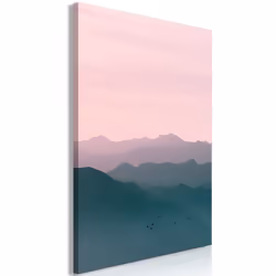 Planete Discount PD10256-80-120, Montagne, Vert, Gris, Rose, Panneaux MDF, 800 mm, 20 mm, 1200 mm