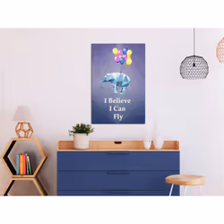 Tableau Flying Elephant 1 Pièce Vertical - PD8536-80-120