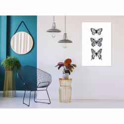 Tableau Three Butterflies 1 Pièce Vertical - PD8540-80-120
