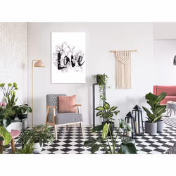 Tableau Love With Flowers 1 Pièce Vertical - PD8551-80-120