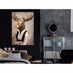Tableau Brainy Moose (1 Part) Vertical - PD9437-80-120
