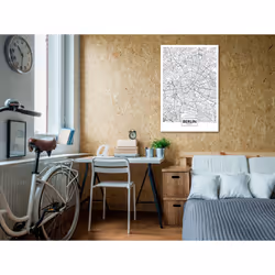Tableau Cartes du monde Map of Berlin (1 Part) Vertical - PD11799-80-120