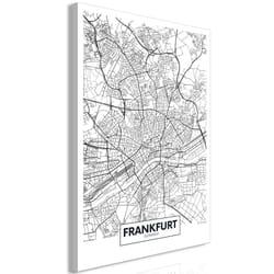 Tableau Cartes du monde Map of Frankfurt (1 Part) Vertical - PD11800-80-120