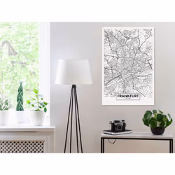 Tableau Cartes du monde Map of Frankfurt (1 Part) Vertical - PD11800-80-120
