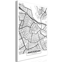 Tableau Cartes du monde Map of Amsterdam (1 Part) Vertical - PD11801-80-120