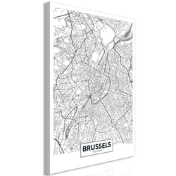 Tableau Cartes du monde Map of Brussels (1 Part) Vertical - PD11802-80-120