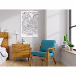 Tableau Cartes du monde Map of Brussels (1 Part) Vertical - PD11802-80-120