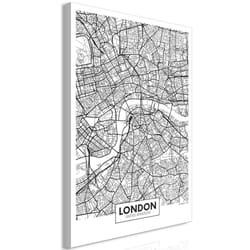 Tableau Cartes du monde Map of London (1 Part) Vertical - PD11803-80-120
