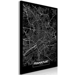 Tableau Cartes du monde Dark Map of Frankfurt (1 Part) Vertical - PD11809-80-120