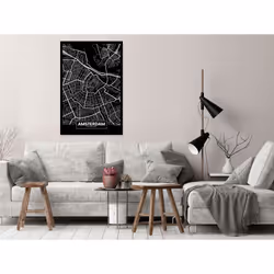 Tableau Cartes du monde Dark Map of Amsterdam (1 Part) Vertical - PD11810-80-120