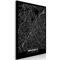 Tableau Cartes du monde Dark Map of Brussels (1 Part) Vertical - PD11811-80-120