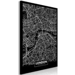 Tableau Cartes du monde Dark Map of London (1 Part) Vertical - PD11812-80-120