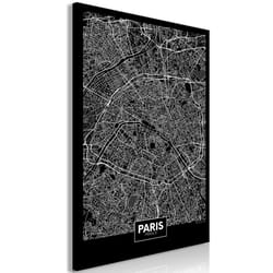 Tableau Cartes du monde Dark Map of Paris (1 Part) Vertical - PD11813-80-120