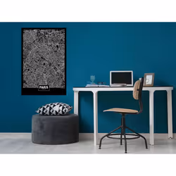 Tableau Cartes du monde Dark Map of Paris (1 Part) Vertical - PD11813-80-120