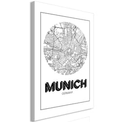 Tableau Cartes du monde Retro Munich (1 Part) Vertical - PD11814-80-120