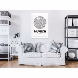Tableau Cartes du monde Retro Munich (1 Part) Vertical - PD11814-80-120