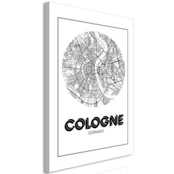 Tableau Cartes du monde Retro Cologne (1 Part) Vertical - PD11816-80-120