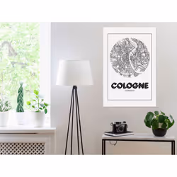 Tableau Cartes du monde Retro Cologne (1 Part) Vertical - PD11816-80-120