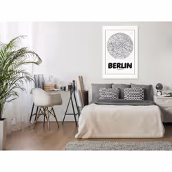 Tableau Cartes du monde Retro Berlin (1 Part) Vertical - PD11817-80-120