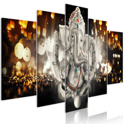 Tableau Zen Buddha's Philosophy (5 Parts) Silver Wide - PD12672-200-100