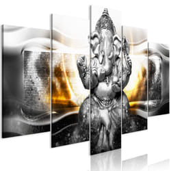 Tableau Zen Buddha Style (5 Parts) Silver Wide - PD12673-200-100