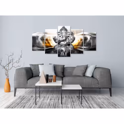 Tableau Zen Buddha Style (5 Parts) Silver Wide - PD12673-200-100