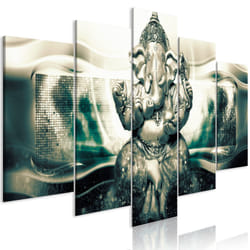 Tableau Zen Buddha Style (5 Parts) Green Wide - PD12675-200-100
