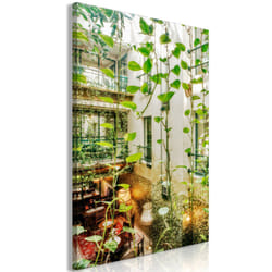 Tableau Villes Cracow: Cafe with Ivy (1 Part) Vertical - PD12277-80-120
