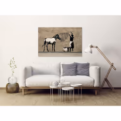 Tableau Banksy Washing Zebra on Concrete 1 Pièce Wide - PD8553-120-80