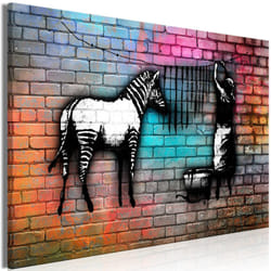 Tableau Washing Zebra - Colourful Brick 1 Pièce Wide - PD8554-120-80