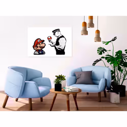 Tableau Banksy Mushroom Picker 1 Pièce Wide - PD8556-120-80