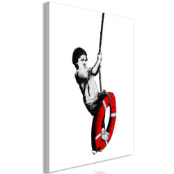 Tableau Banksy Boy on Rope 1 Pièce Vertical - PD8565-80-120