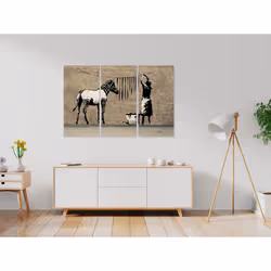 Tableau Banksy Washing Zebra on Concrete 3 Pièces - PD8586-120-80