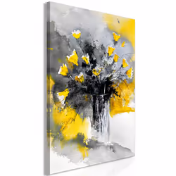 Planete Discount PD11423-80-120, Fleurs variées, Gris, Jaune, Panneaux MDF, 800 mm, 20 mm, 1200 mm