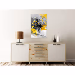 Tableau Fleurs Bouquet of Colours (1 Part) Vertical Yellow - PD11423-80-120