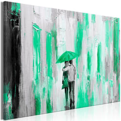 Tableau Personnages Umbrella in Love (1 Part) Wide Green - PD11973-120-80