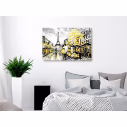 Tableau Villes Colourful Rendez-Vous (1 Part) Wide Yellow - PD12289-120-80