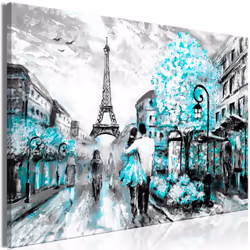 Planete Discount PD12290-120-80, Paris, Gris, Turquoise, Panneaux MDF, 1200 mm, 20 mm, 800 mm