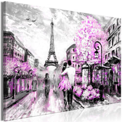 Tableau Villes Colourful Rendez-Vous (1 Part) Wide Pink - PD12291-120-80