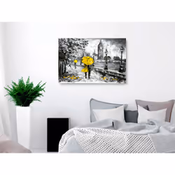 Tableau Villes Walk in London (1 Part) Wide Yellow - PD12292-120-80