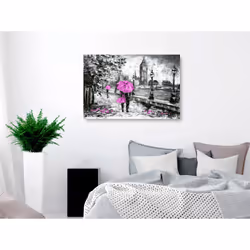 Tableau Villes Walk in London (1 Part) Wide Pink - PD12293-120-80