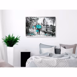 Tableau Villes Walk in London (1 Part) Wide Turquoise - PD12294-120-80
