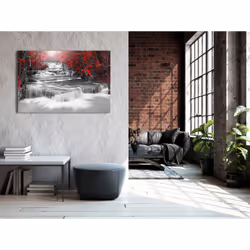 Tableau Cascade of Thoughts (1 Part) Wide Red - PD10321-120-80