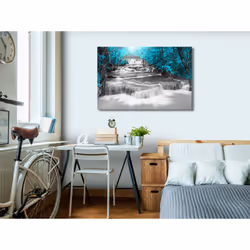 Tableau Cascade of Thoughts (1 Part) Wide Turquoise - PD10322-120-80